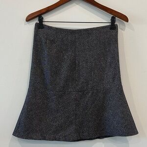 Elegant Gray Wool Women's Skirt